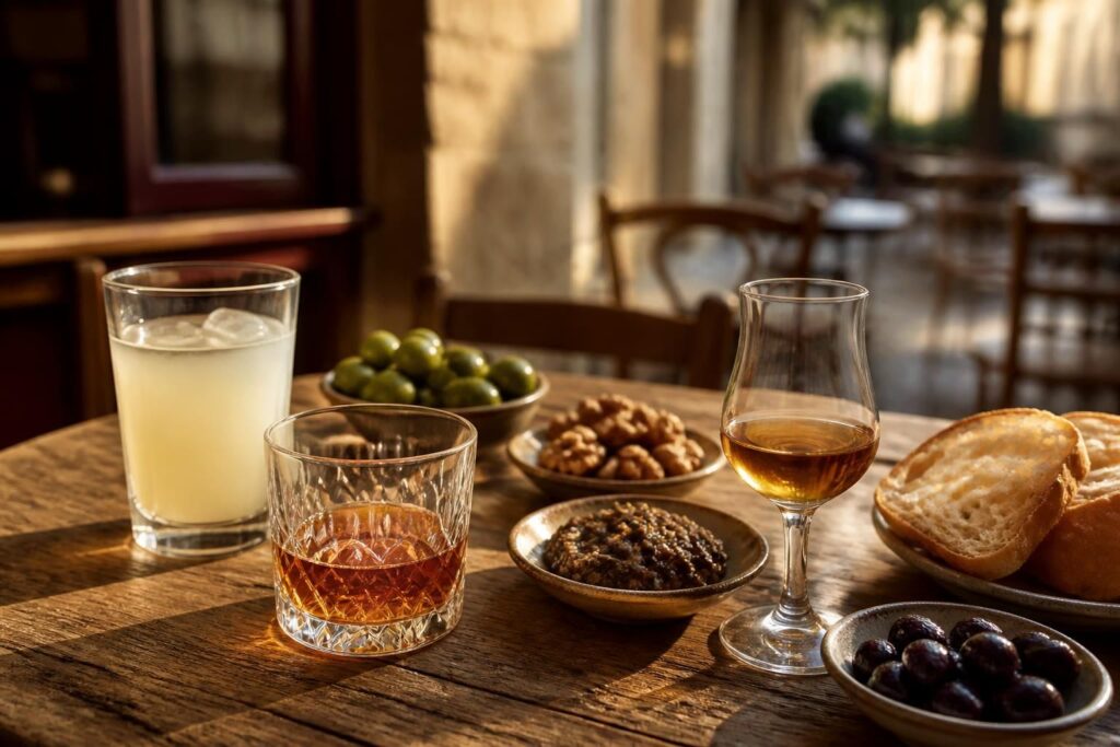 Apéro à la française : pastis, armagnac, calvados et digestifs
