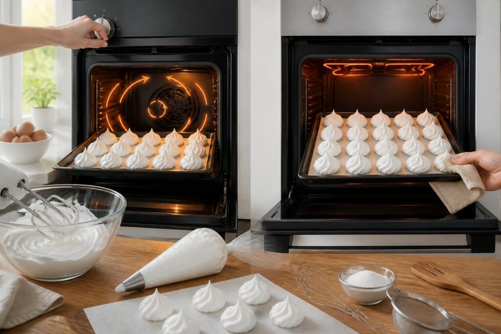 Cuisson des meringues chaleur tournante ou traditionnelle : astuces pour réussir