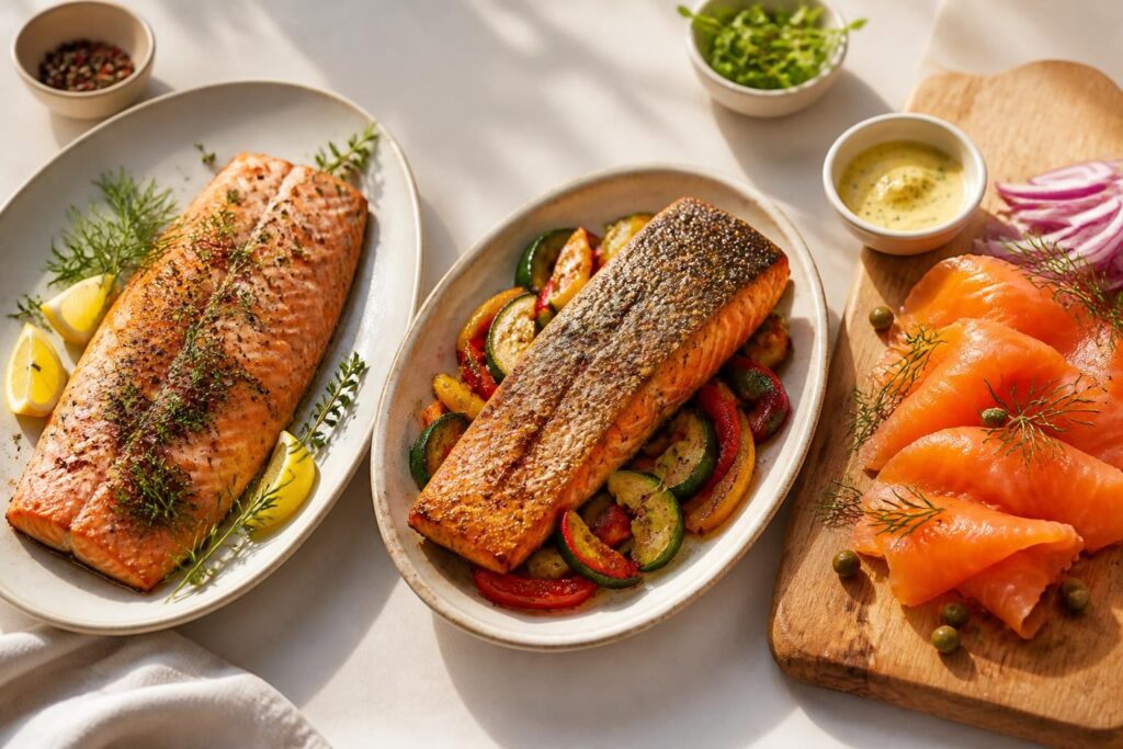 découvrez nos recettes faciles de saumon à préparer au four, à l'airfryer ou fumé, pour varier les plaisirs et régaler toute la famille.