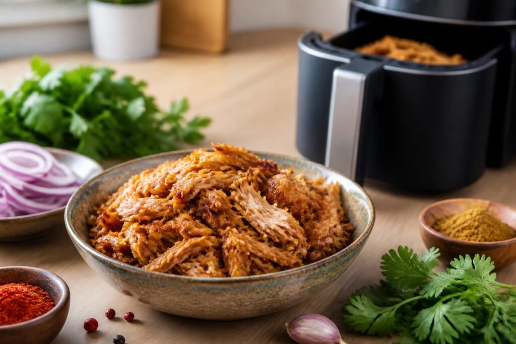 Recette d’effiloché de porc à l’air fryer pour une cuisson rapide et savoureuse