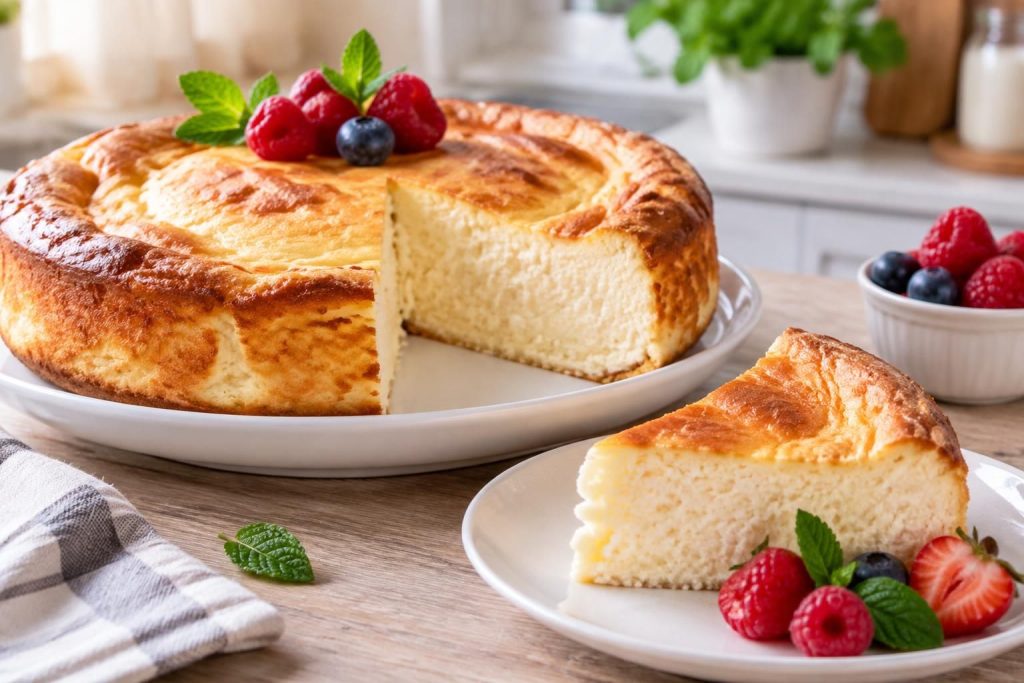 Tarte fromage blanc facile et rapide sans pâte pour un dessert léger