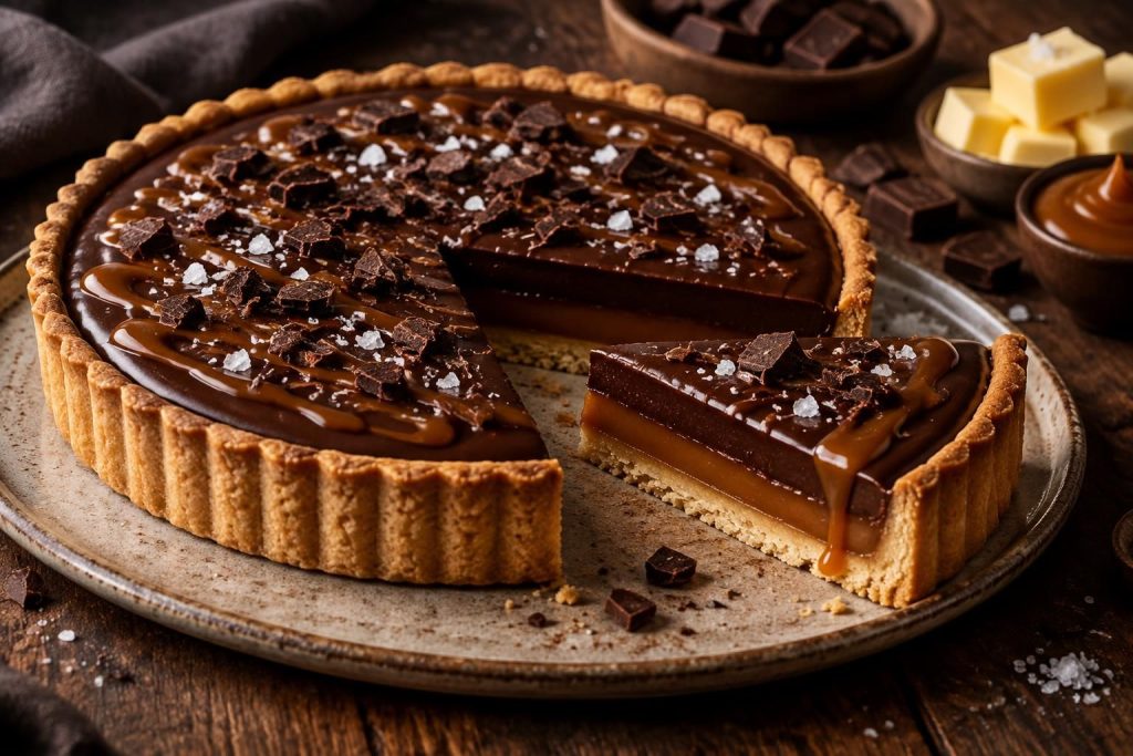 découvrez des recettes de tarte au chocolat et caramel au beurre salé : une alliance gourmande, fondante et irrésistible pour tous les amateurs de dessert.