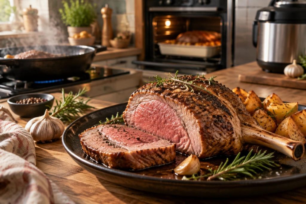 découvrez le temps de cuisson d’une tranche de gigot d’agneau et nos conseils pour la réussir au cookeo, à la poêle ou au four.